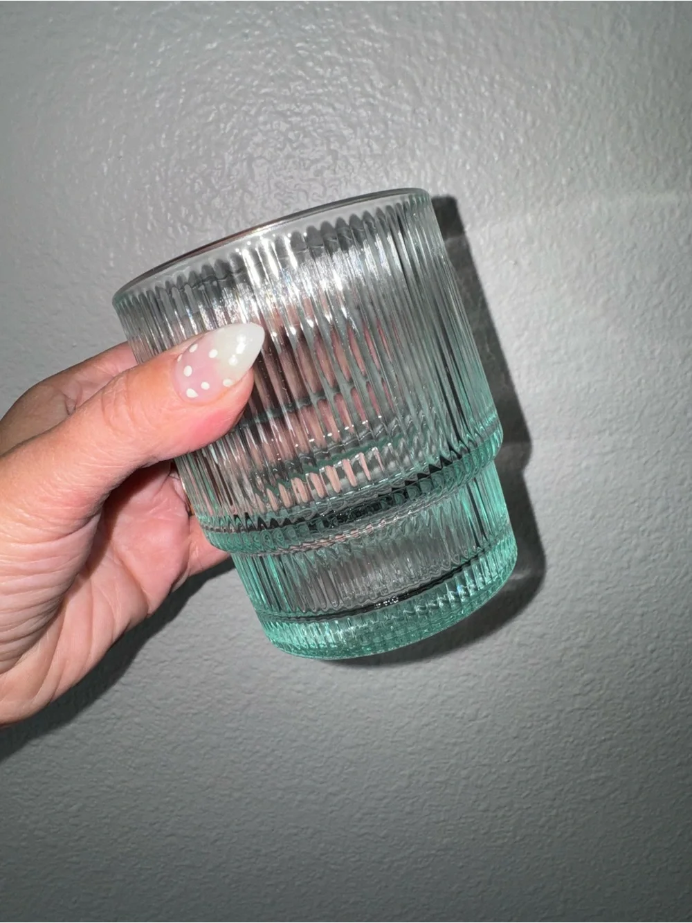 New Jonathan Adler Biba Glasses Ribbed Aquamarine 13oz Set of 2 in Box Brand New